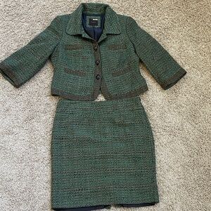 The Limited Green Tweed Two-Piece Jacket & Skirt Set